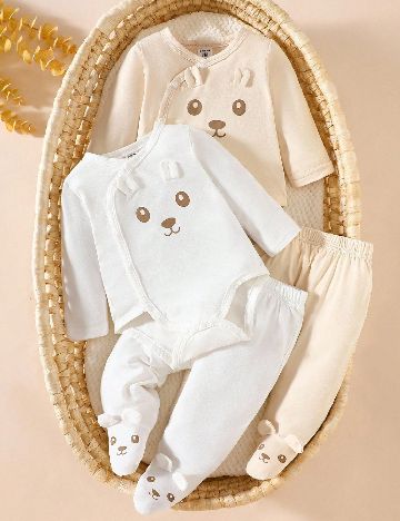 Set compleuri 2 bucati Shein Kids, alb/crem