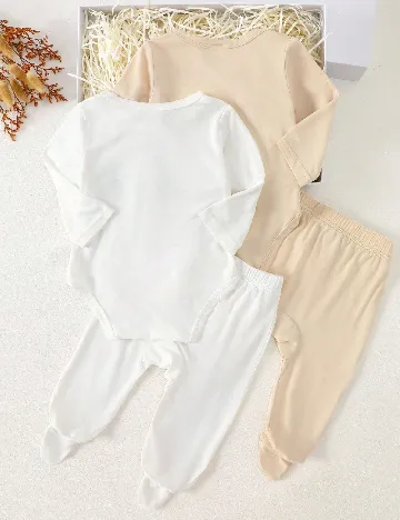 Set compleuri 2 bucati Shein Kids, alb/crem