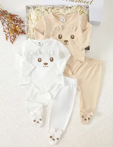 Set compleuri 2 bucati Shein Kids, alb/crem