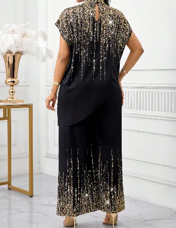 Compleu SHEIN, negru/auriu