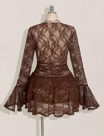 Rochie scurta SHEIN CURVE, maro