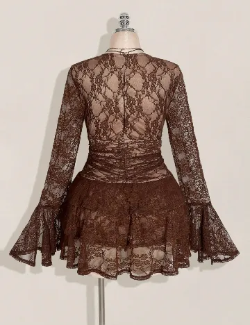 Rochie scurta SHEIN CURVE, maro