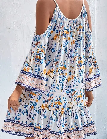 Rochie scurta SHEIN, alb/albastru