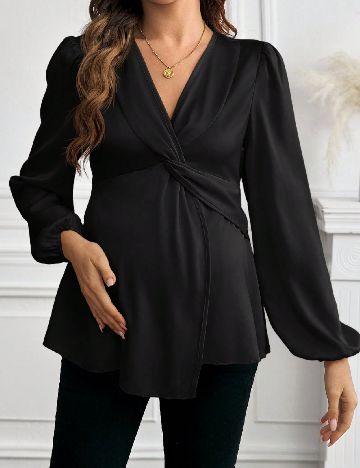 Bluza SHEIN Maternity, negru