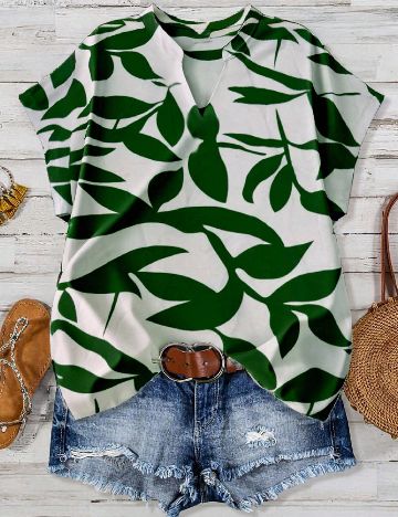 Bluza SHEIN CURVE, verde