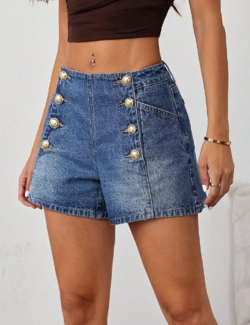 Pantaloni scurti SHEIN, albastru