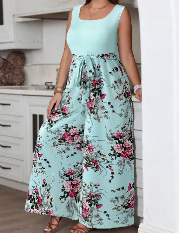 Salopeta SHEIN CURVE, turcoaz