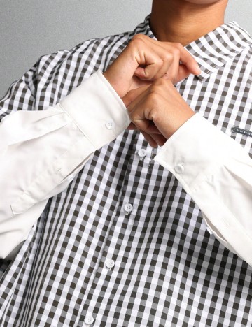 Camasa SUMWON, alb/negru