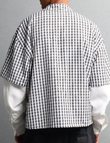 Camasa SUMWON, alb/negru