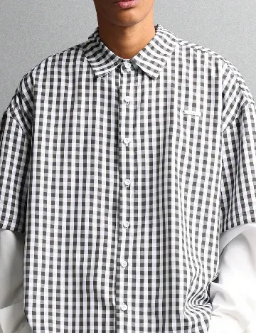 Camasa SUMWON, alb/negru