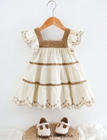 Rochie Cozy Pixies, bej/maro