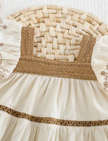 Rochie Cozy Pixies, bej/maro