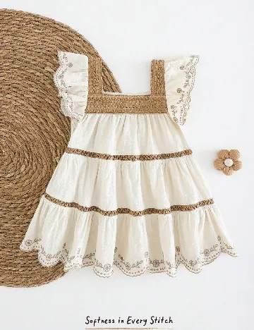 Rochie Cozy Pixies, bej/maro