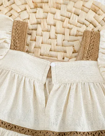 Rochie Cozy Pixies, bej/maro