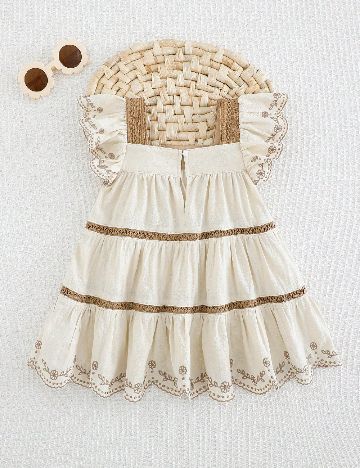 Rochie Cozy Pixies, bej/maro