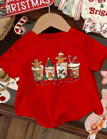 Tricou Shein Kids, rosu