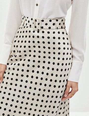 Fusta SHEIN, bej/negru