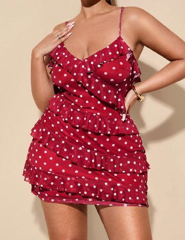 Rochie scurta SHEIN CURVE, rosu