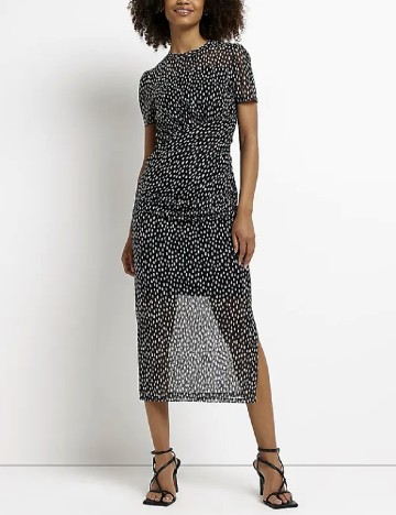 Rochie medie River Island, negru/alb