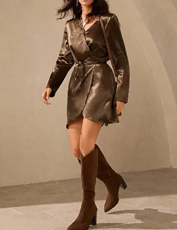 Rochie scurta SHEIN, maro