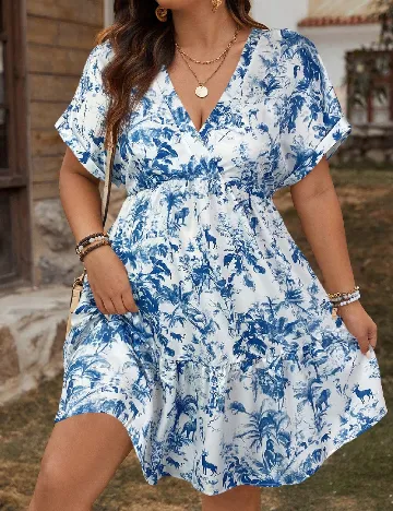 Rochie scurta SHEIN CURVE, alb