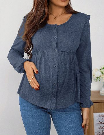 Bluza SHEIN Maternity, albastru