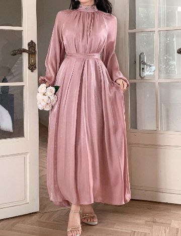 Rochie lunga Dazy, roz