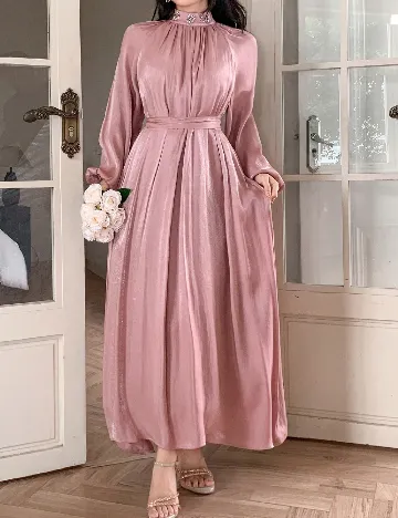 Rochie lunga Dazy, roz