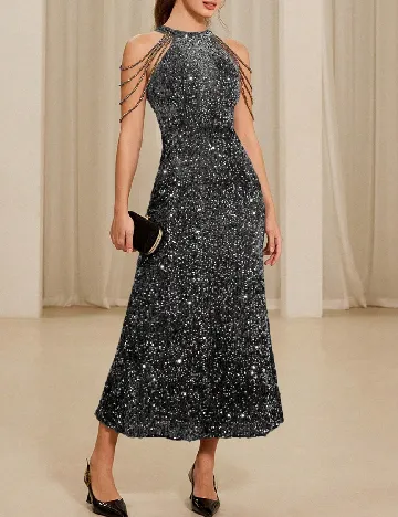 Rochie medie Aveloria, argintiu