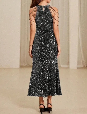 Rochie medie Aveloria, argintiu