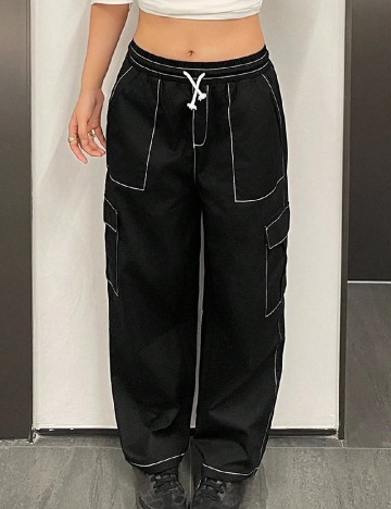 Pantaloni Shein Kids, negru