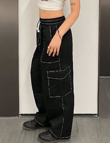 Pantaloni Shein Kids, negru