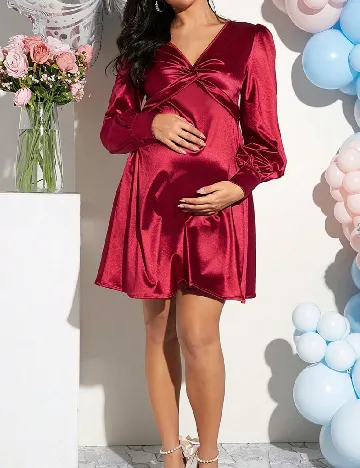 Rochie scurta SHEIN Maternity, visiniu