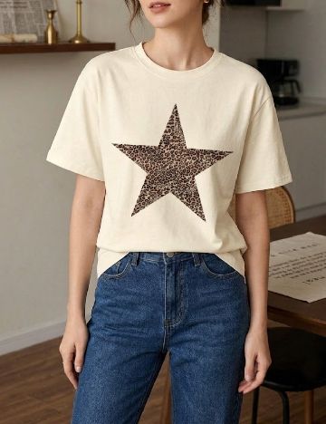 Tricou SHEIN, ecru