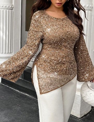 Bluza SHEIN CURVE, maro