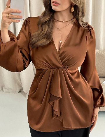 Bluza SHEIN CURVE, maro