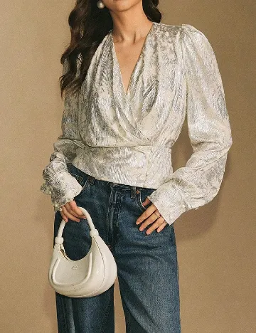 Bluza SHEIN, bej/argintiu