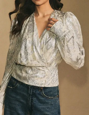 Bluza SHEIN, bej/argintiu