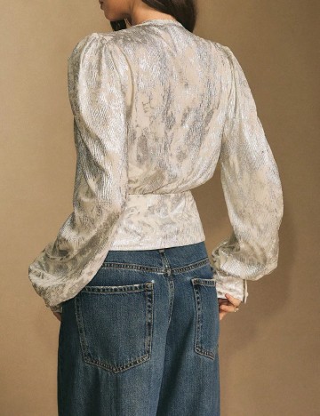 Bluza SHEIN, bej/argintiu