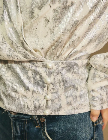 Bluza SHEIN, bej/argintiu