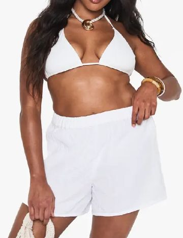 Pantaloni scurti Boohoo, alb