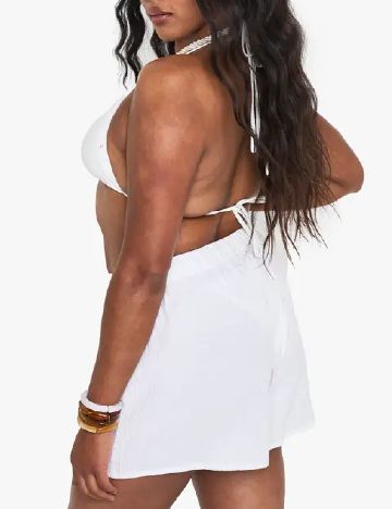 Pantaloni scurti Boohoo, alb