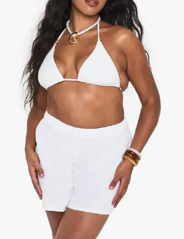 Pantaloni scurti Boohoo, alb