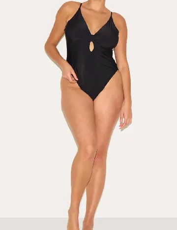 Costum de baie PrettyLittleThing Plus Size, negru