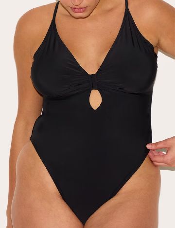 Costum de baie PrettyLittleThing Plus Size, negru