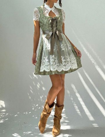 Rochie scurta SHEIN, verde/alb