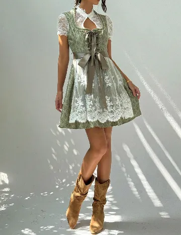 Rochie scurta SHEIN, verde/alb