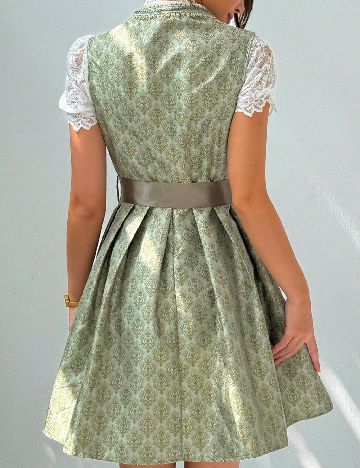 Rochie scurta SHEIN, verde/alb