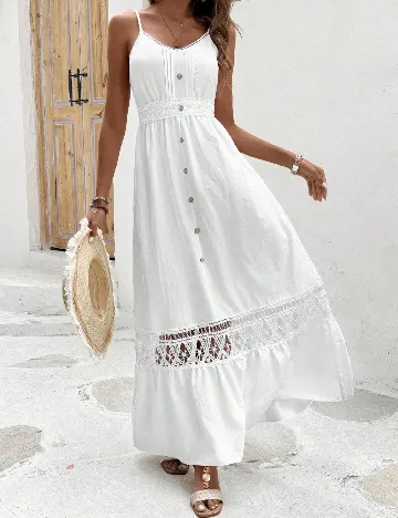 Rochie lunga SHEIN CURVE, alb