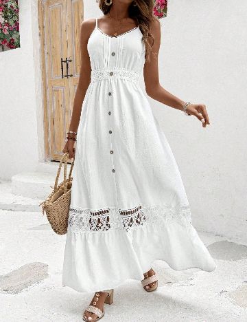 Rochie lunga SHEIN CURVE, alb